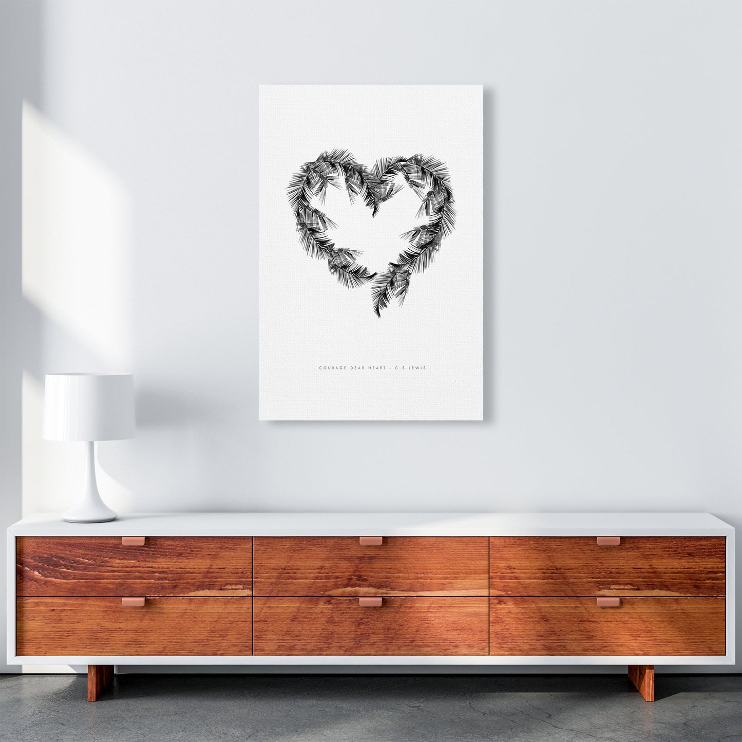 Avelena | C S Lewis Mut Liebe Herz Weiß Modern Mode Druck