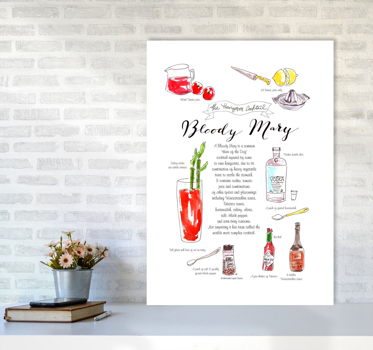 Avelena | Bloody Mary Rezept, Küche Essen & Trinken Kunstdrucke