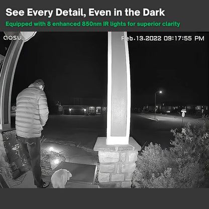 Avelena | Drahtlose intelligente Videotürklingel | Keine Abonnement erforderlich | Hochauflösende Kamera Türklingel