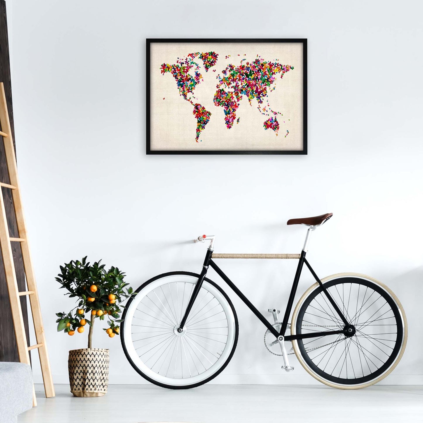 Avelena | Schmetterlingskarte der Welt Kunstdruck
