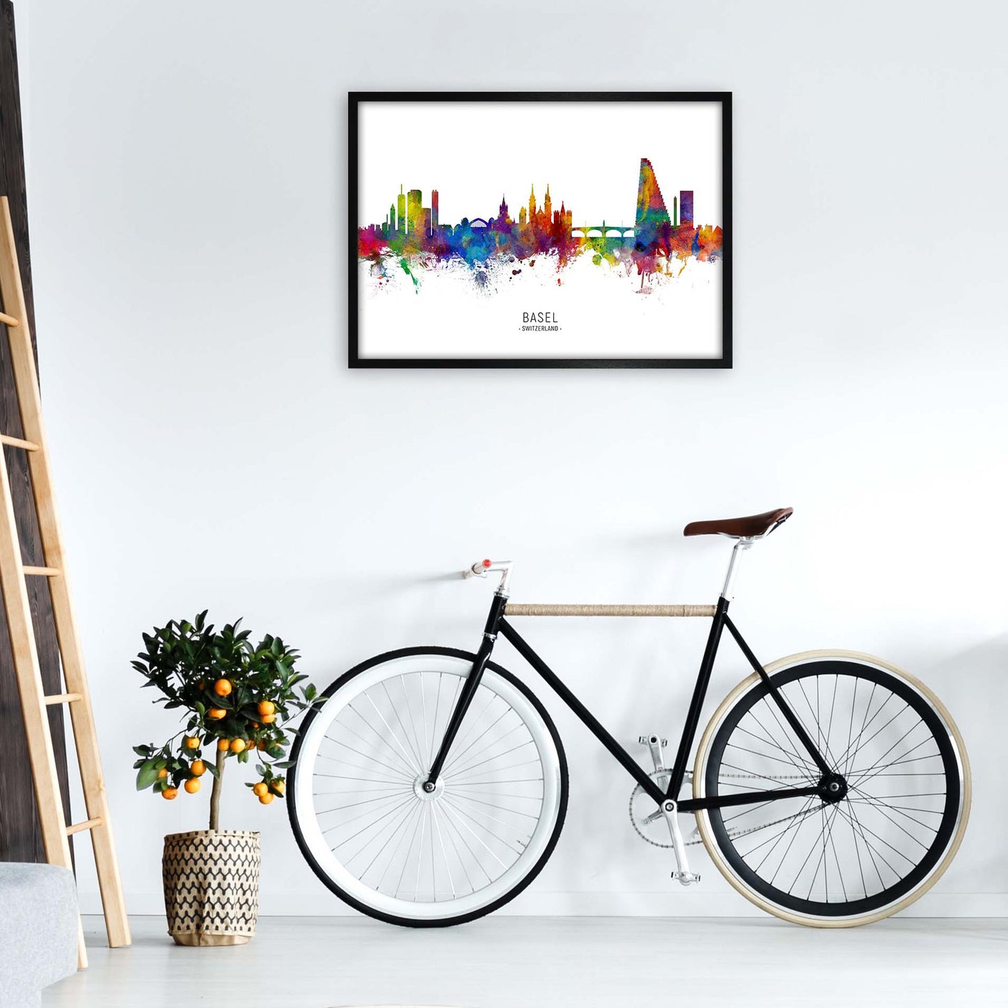 Avelena | Basel Schweiz Skyline Kunstdruck von Michael Tompsett
