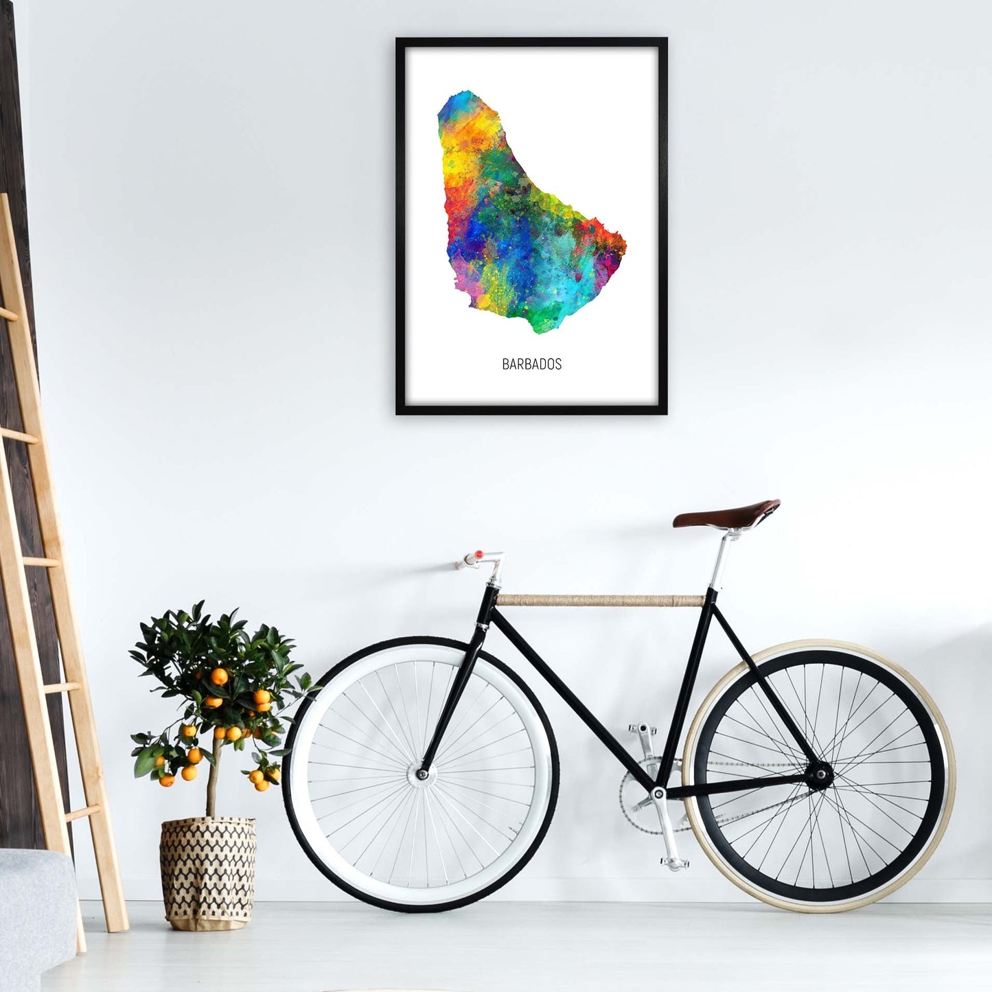 Avelena | Barbados Aquarellkarte Kunstdruck von Michael Tompsett