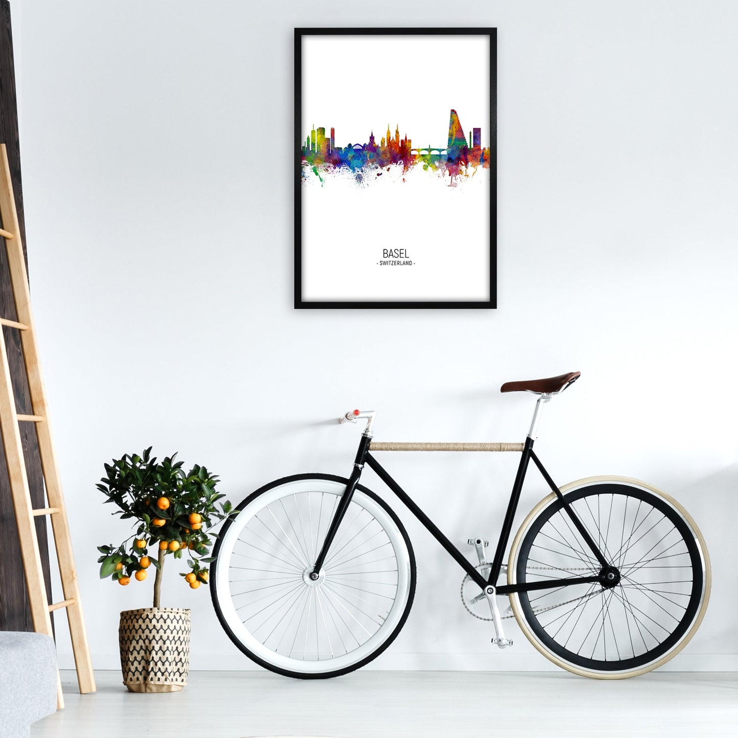 Avelena | Basel Schweiz Skyline Portrait Kunstdruck von Michael Tompsett