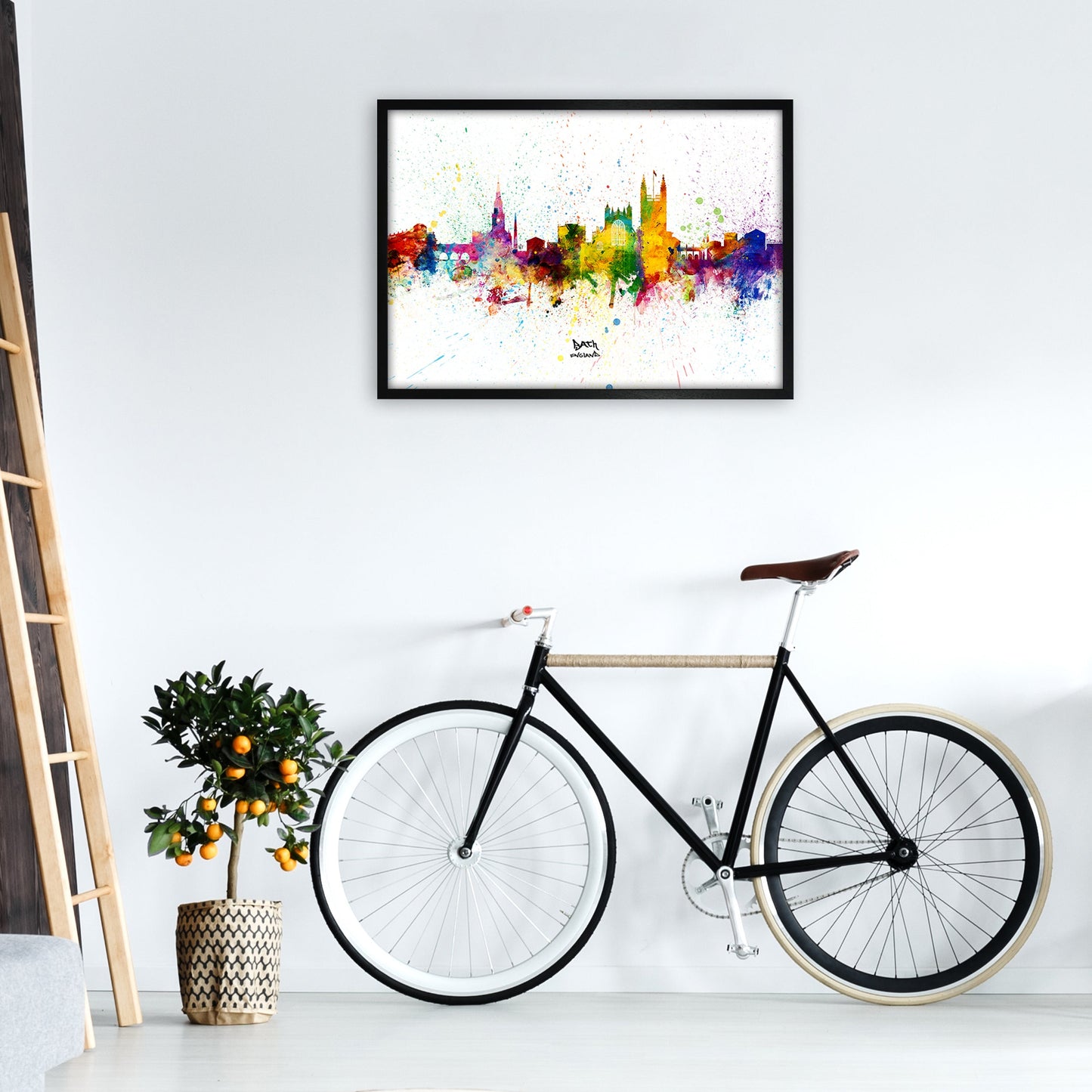 Avelena | Bad England Skyline Splash Kunstdruck von Michael Tompsett