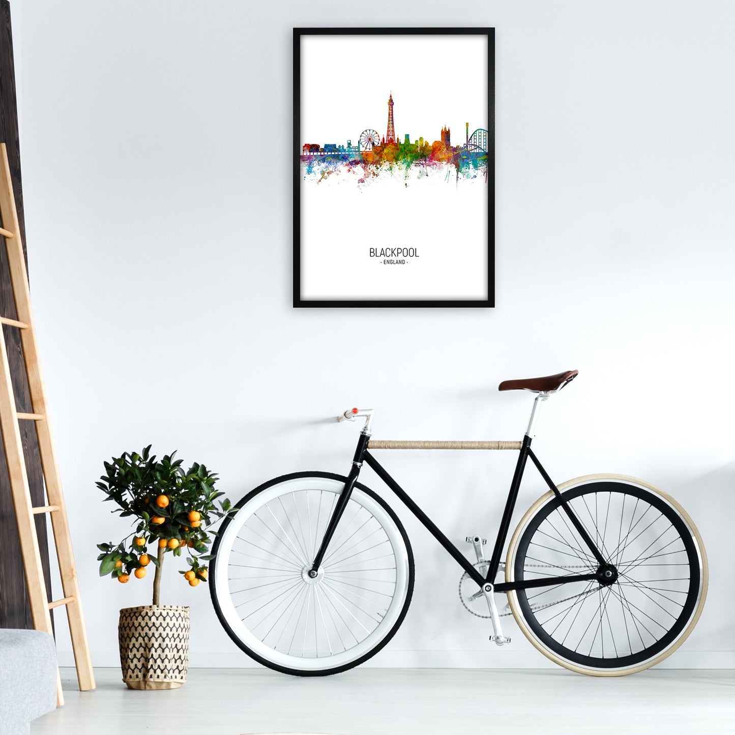 Avelena | Blackpool England Skyline Portrait Kunstdruck