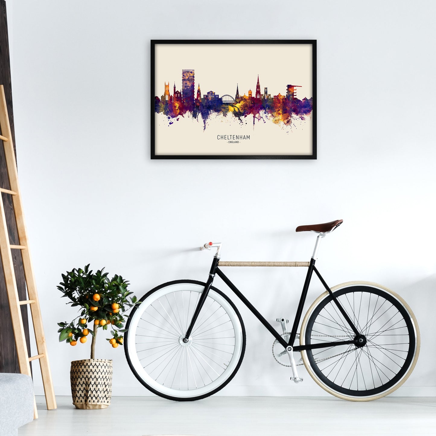 Avelena | Cheltenham England Skyline Herbst Von Name Kunst Druck