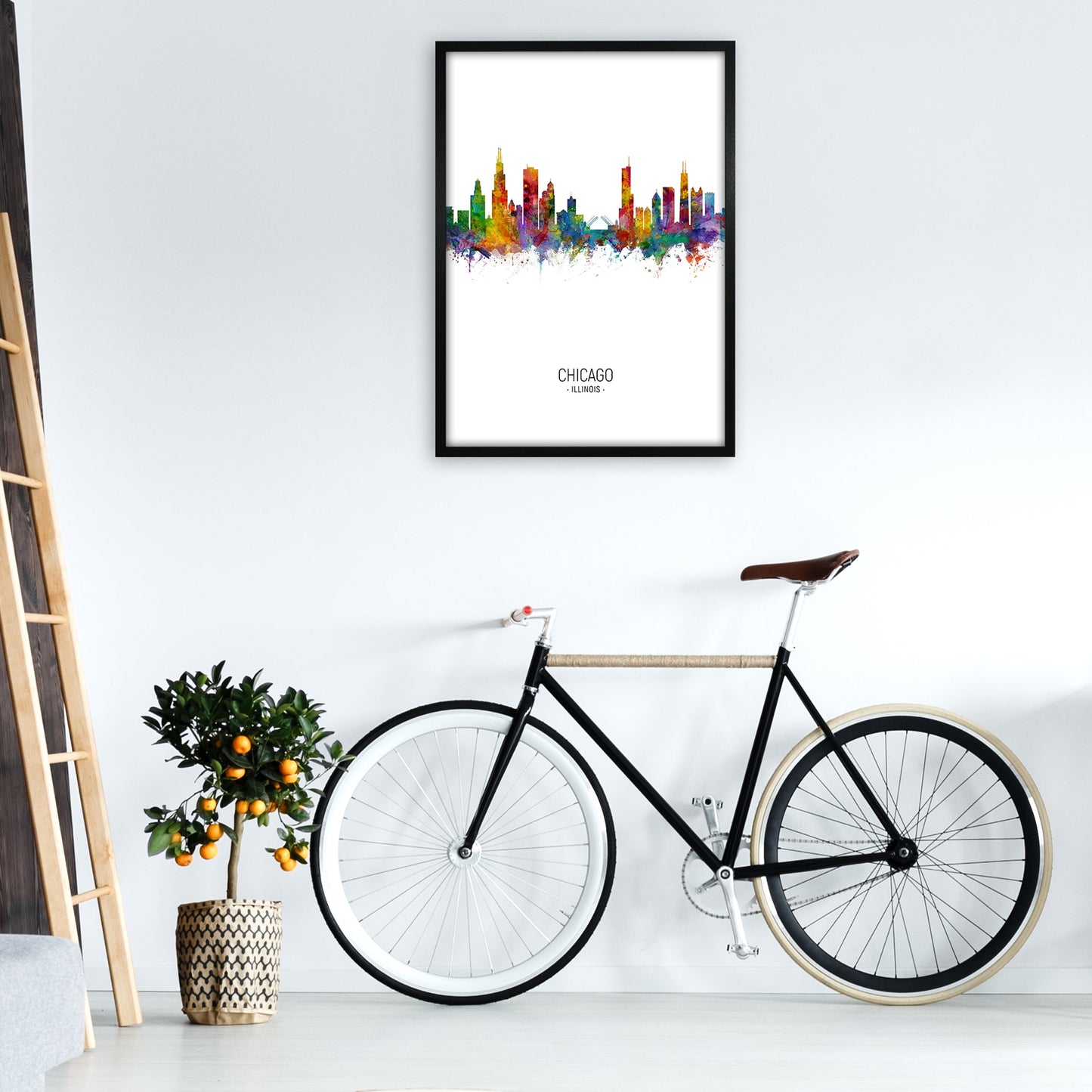 Avelena | Chicago Illinois Skyline Porträt Kunstdruck