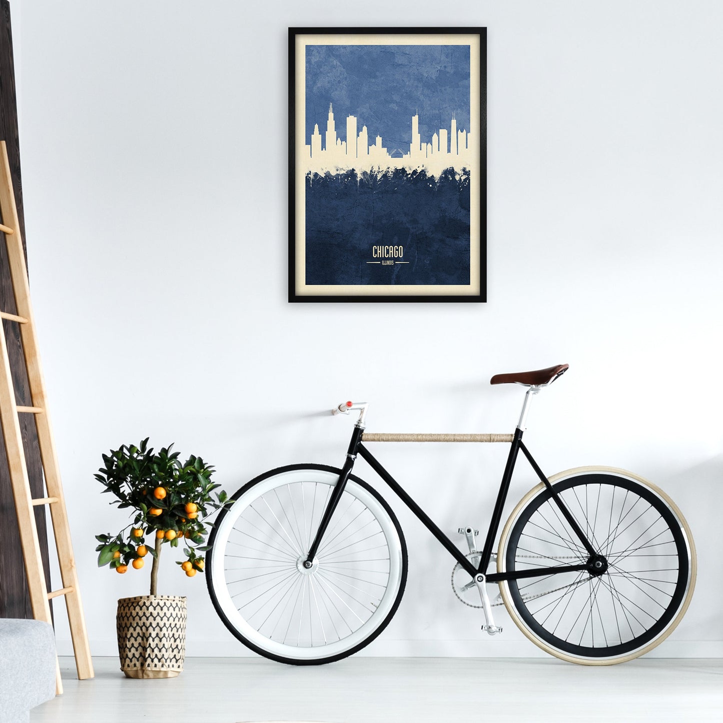 Avelena | Chicago Illinois Skyline Porträt Marine Kunstdruck