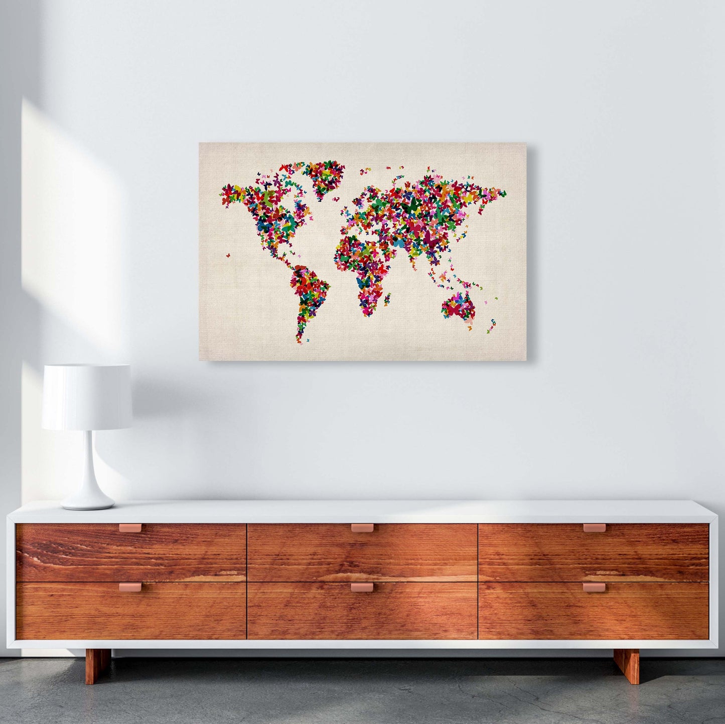 Avelena | Schmetterlingskarte der Welt Kunstdruck