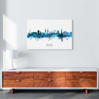Avelena | Belfast Nordirland Skyline Blau ByName von Michael Tompsett