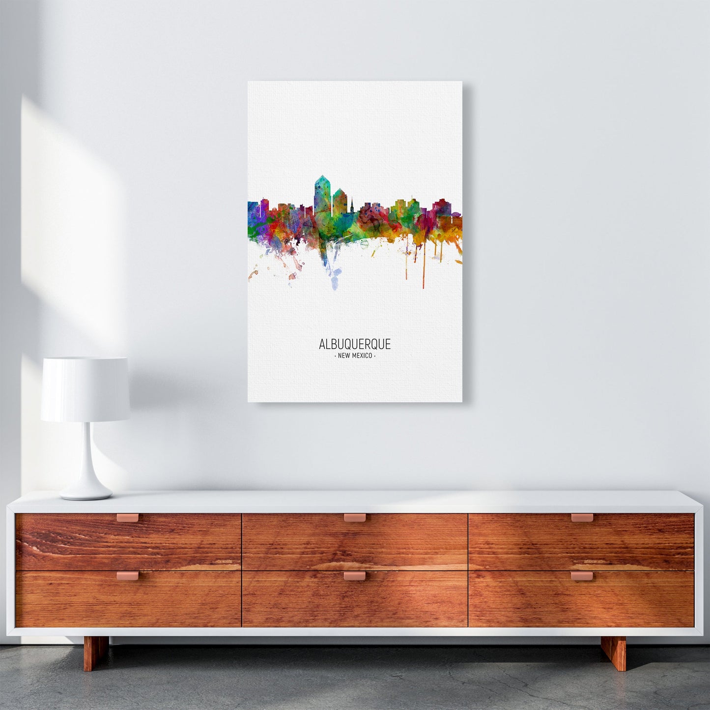 Avelena | Albuquerque New Mexico Skyline Porträt Kunstdruck