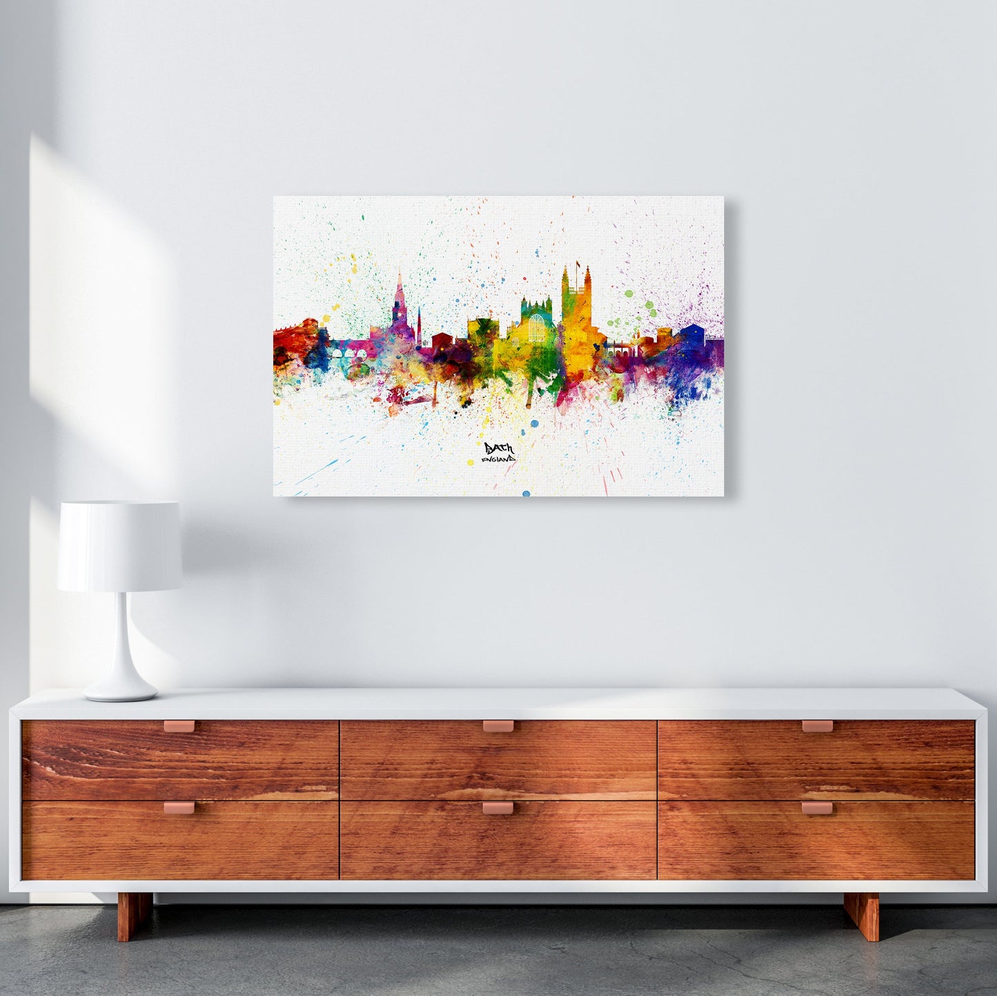 Avelena | Bad England Skyline Splash Kunstdruck von Michael Tompsett