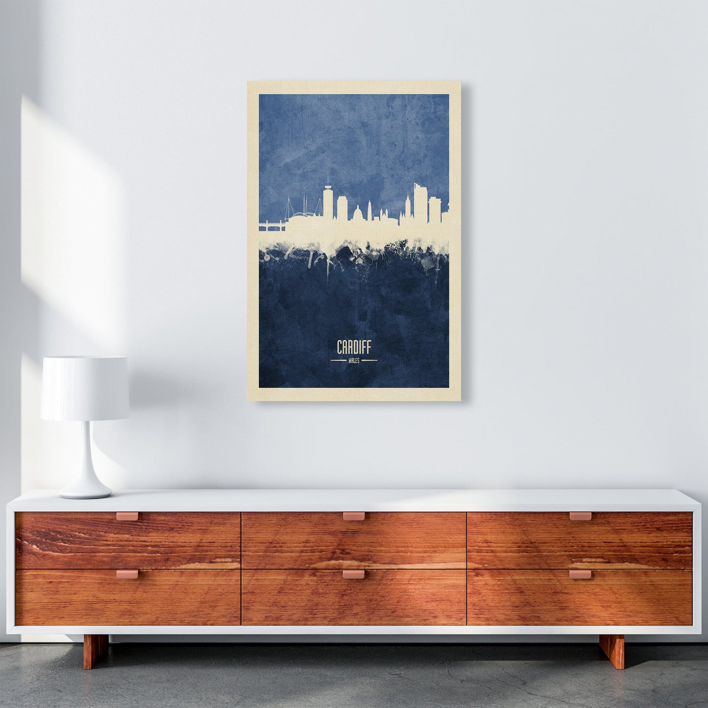 Avelena | Cardiff Wales Skyline Porträt Marine Kunstdruck