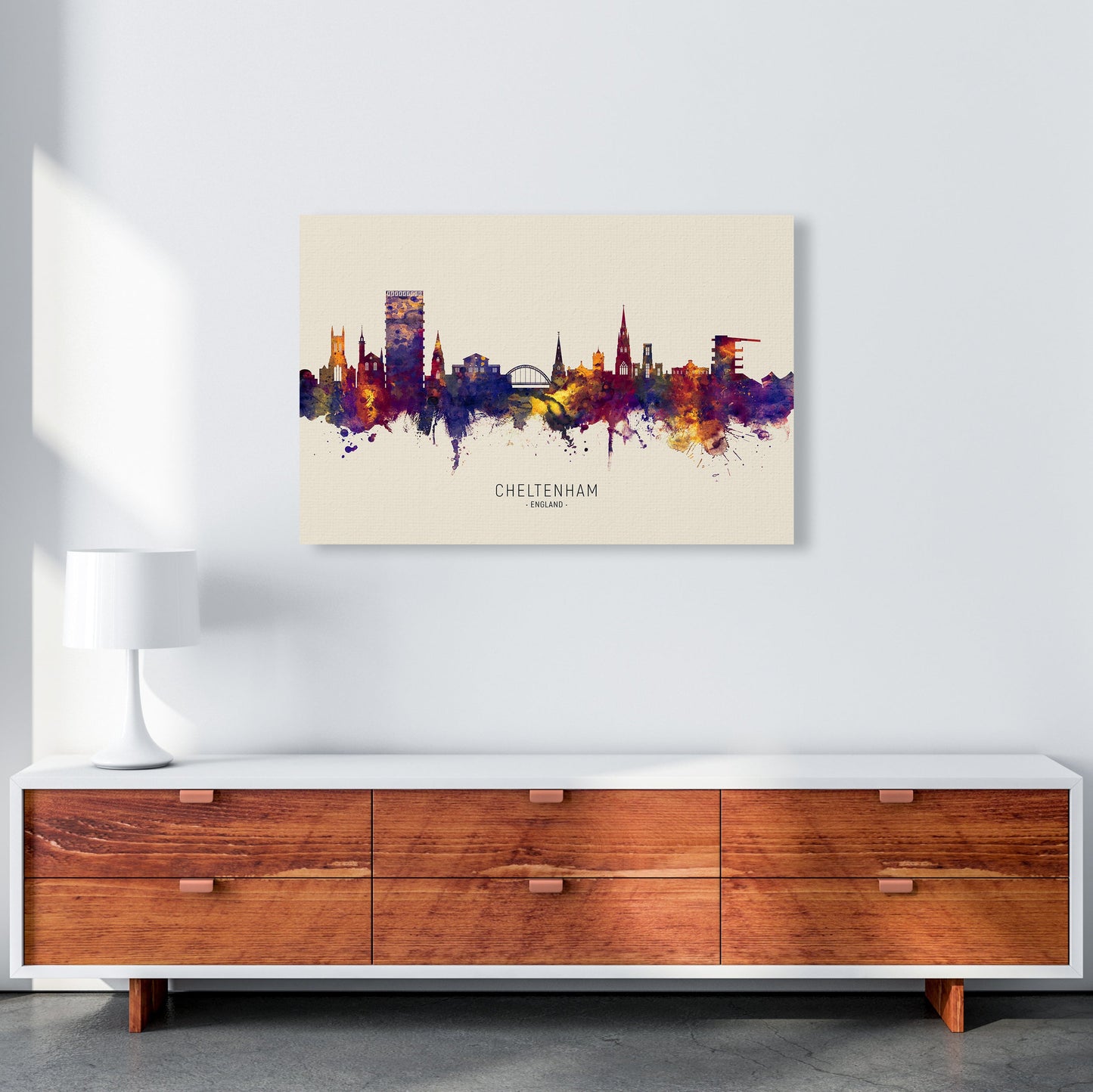 Avelena | Cheltenham England Skyline Herbst Von Name Kunst Druck