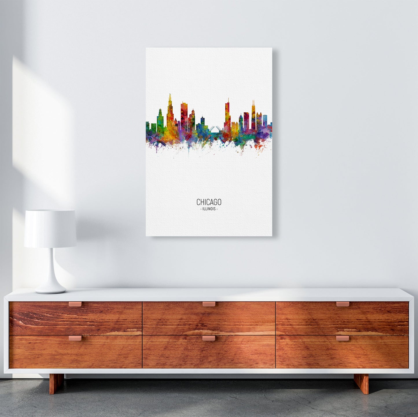 Avelena | Chicago Illinois Skyline Porträt Kunstdruck