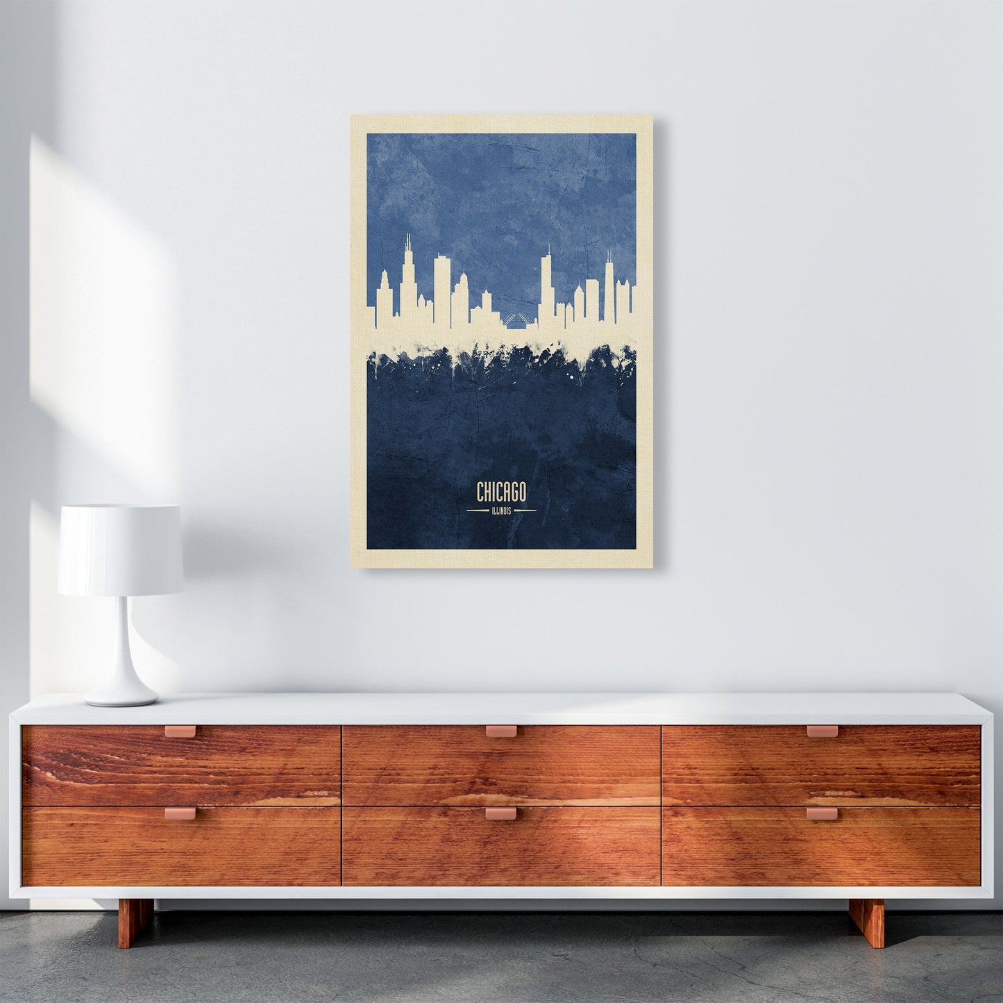 Avelena | Chicago Illinois Skyline Porträt Marine Kunstdruck