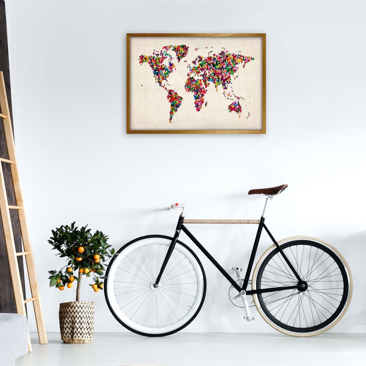 Avelena | Schmetterlingskarte der Welt Kunstdruck