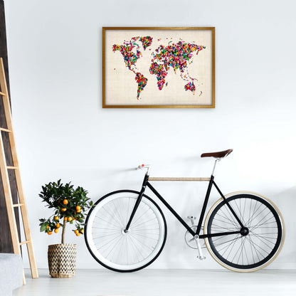 Avelena | Schmetterlingskarte der Welt Kunstdruck