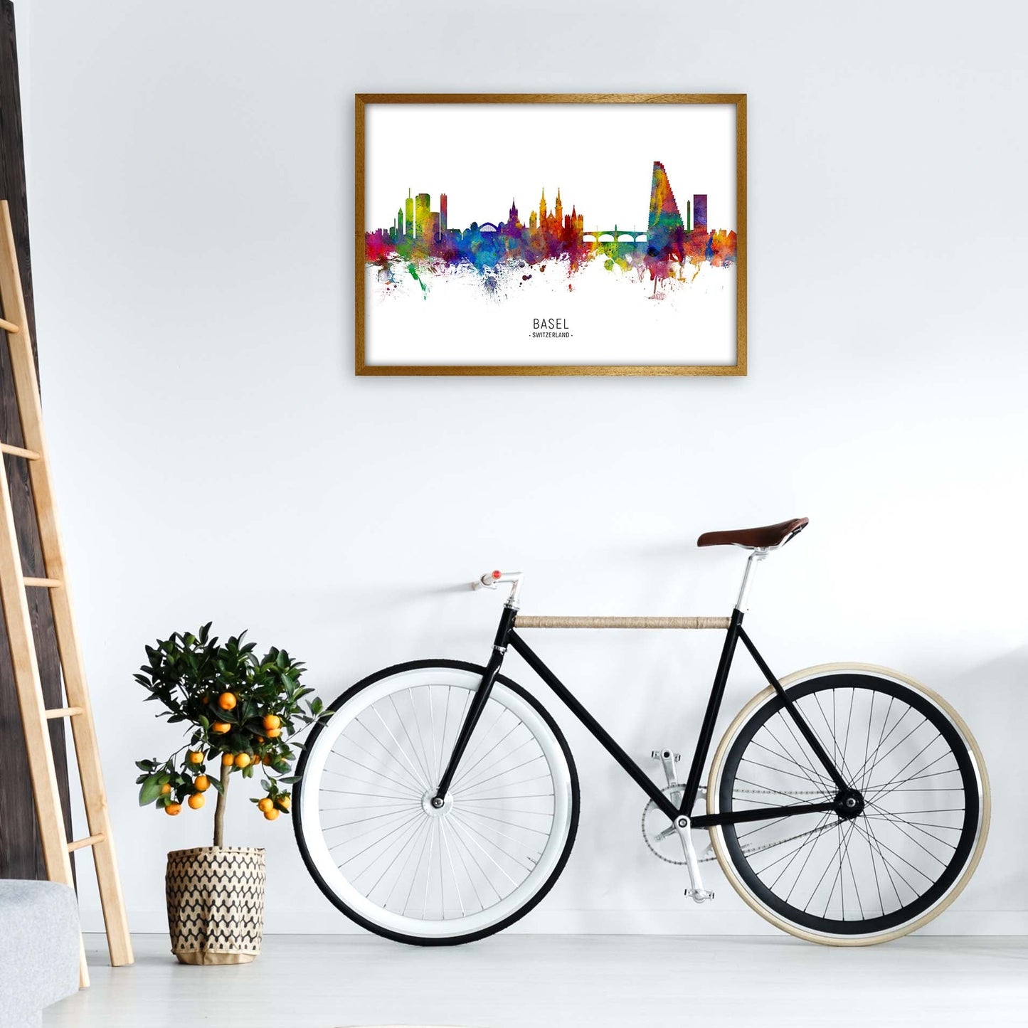 Avelena | Basel Schweiz Skyline Kunstdruck von Michael Tompsett