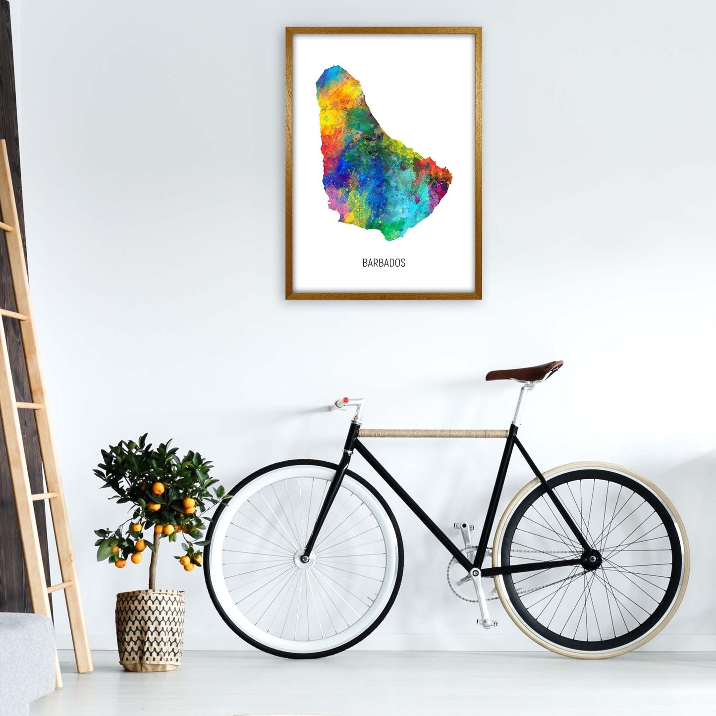 Avelena | Barbados Aquarellkarte Kunstdruck von Michael Tompsett