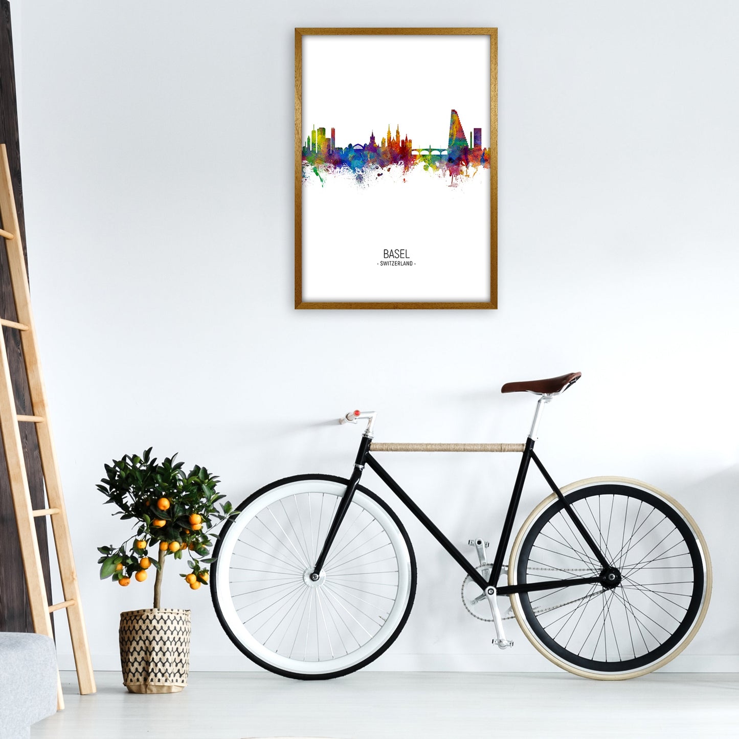 Avelena | Basel Schweiz Skyline Portrait Kunstdruck von Michael Tompsett