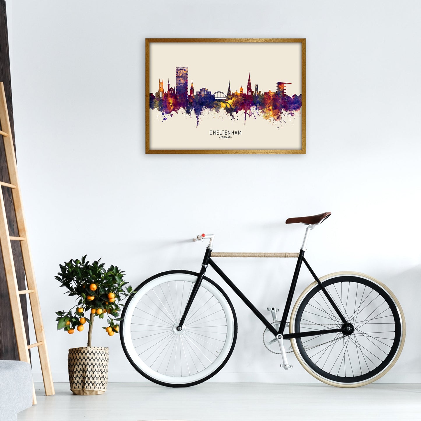 Avelena | Cheltenham England Skyline Herbst Von Name Kunst Druck