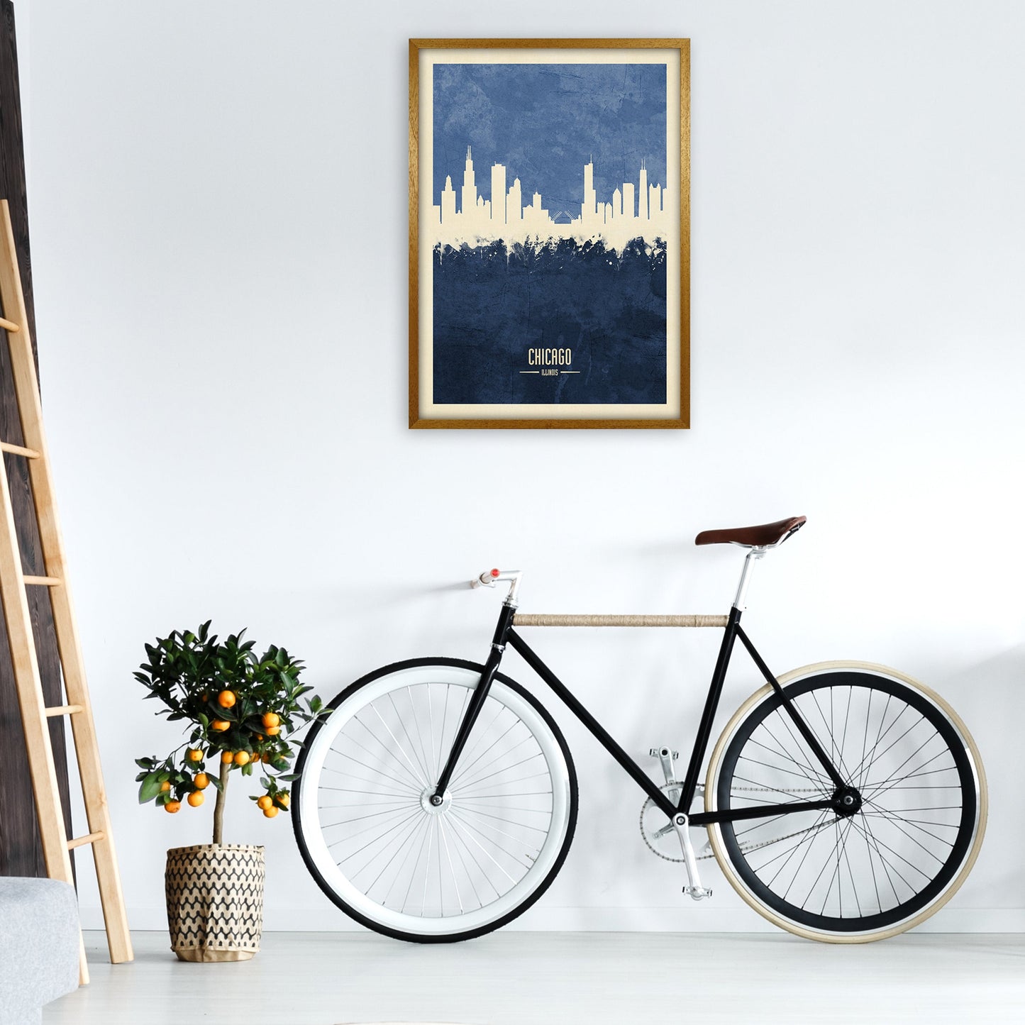 Avelena | Chicago Illinois Skyline Porträt Marine Kunstdruck