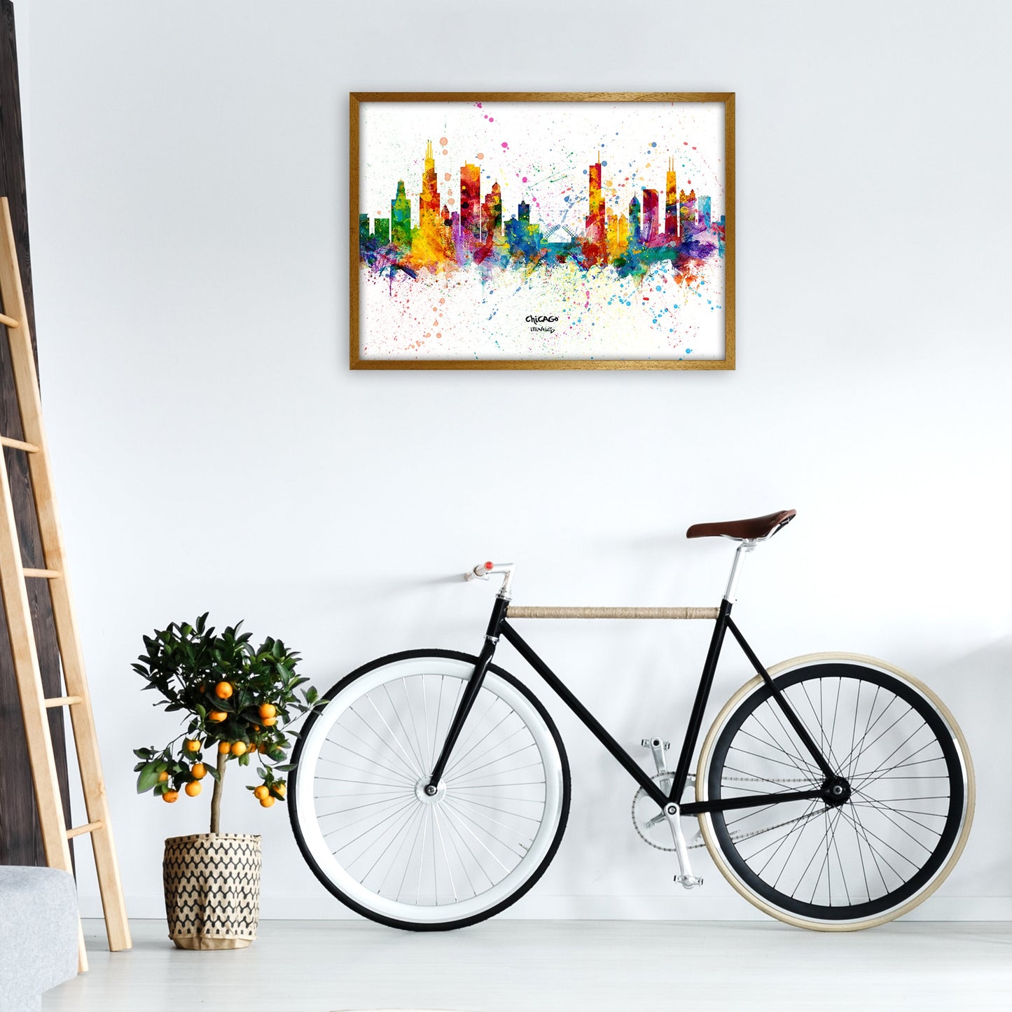 Avelena | Chicago Illinois Skyline Splash Kunst Druck