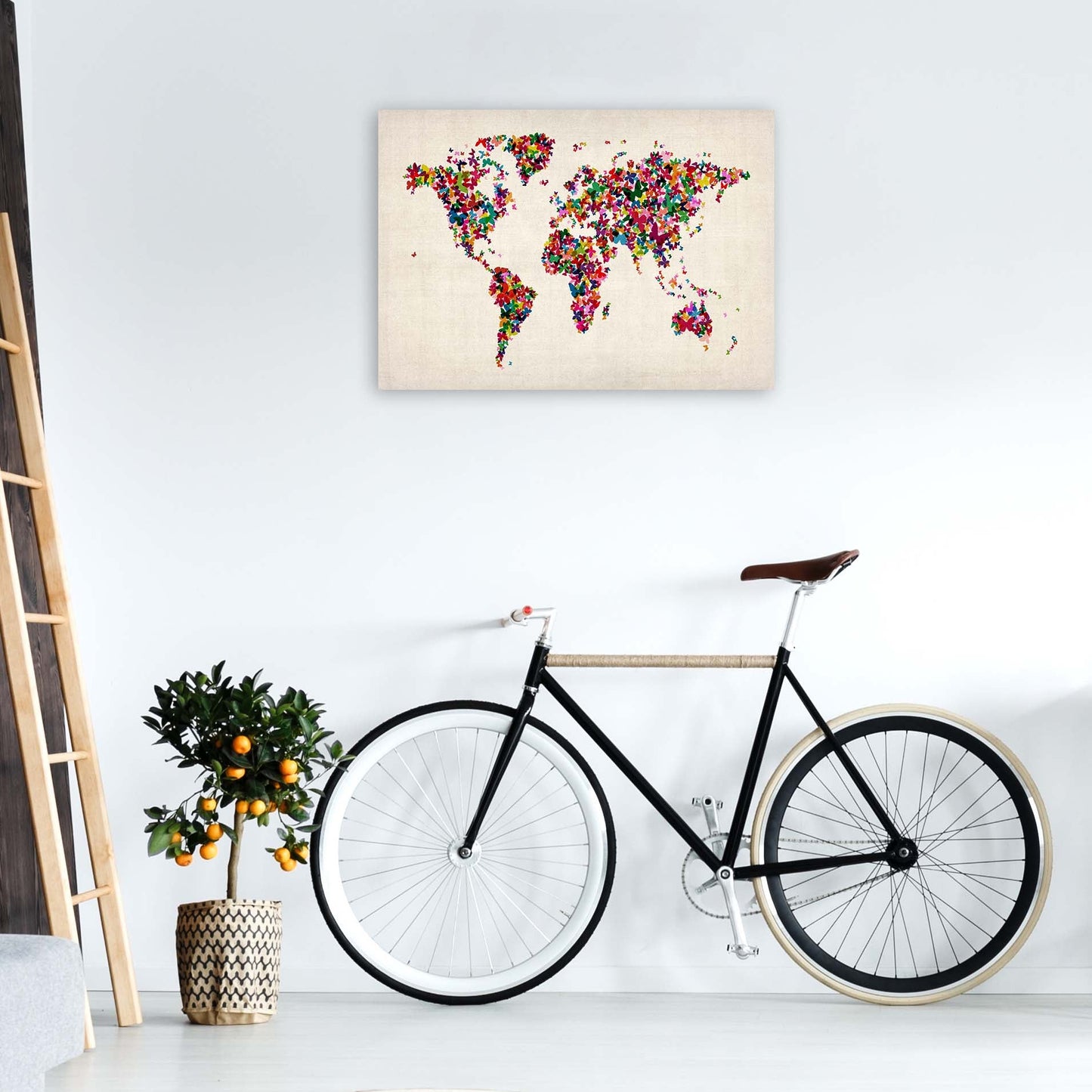 Avelena | Schmetterlingskarte der Welt Kunstdruck