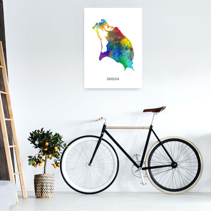 Avelena | Barbuda Aquarellkarte Kunstdruck von Michael Tompsett