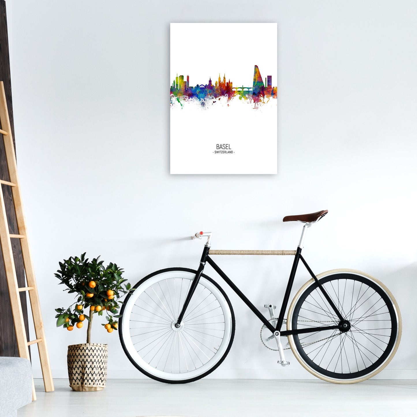 Avelena | Basel Schweiz Skyline Portrait Kunstdruck von Michael Tompsett