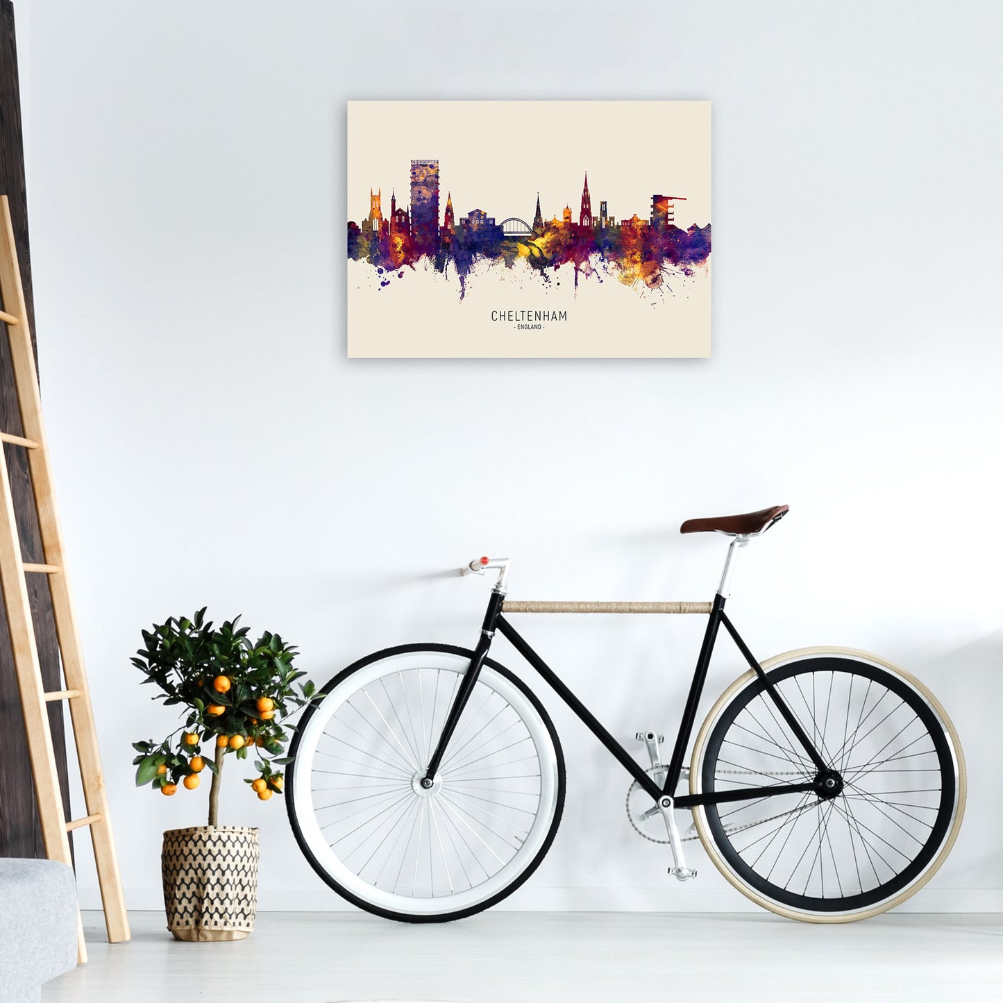 Avelena | Cheltenham England Skyline Herbst Von Name Kunst Druck