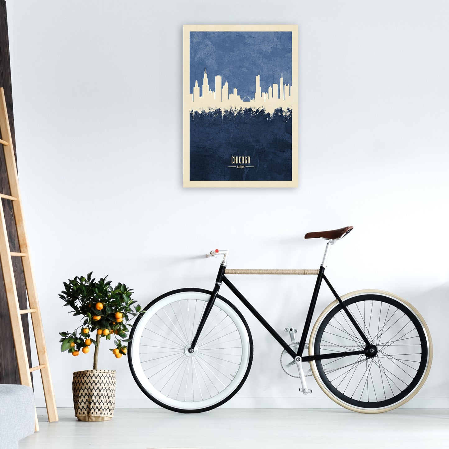 Avelena | Chicago Illinois Skyline Porträt Marine Kunstdruck