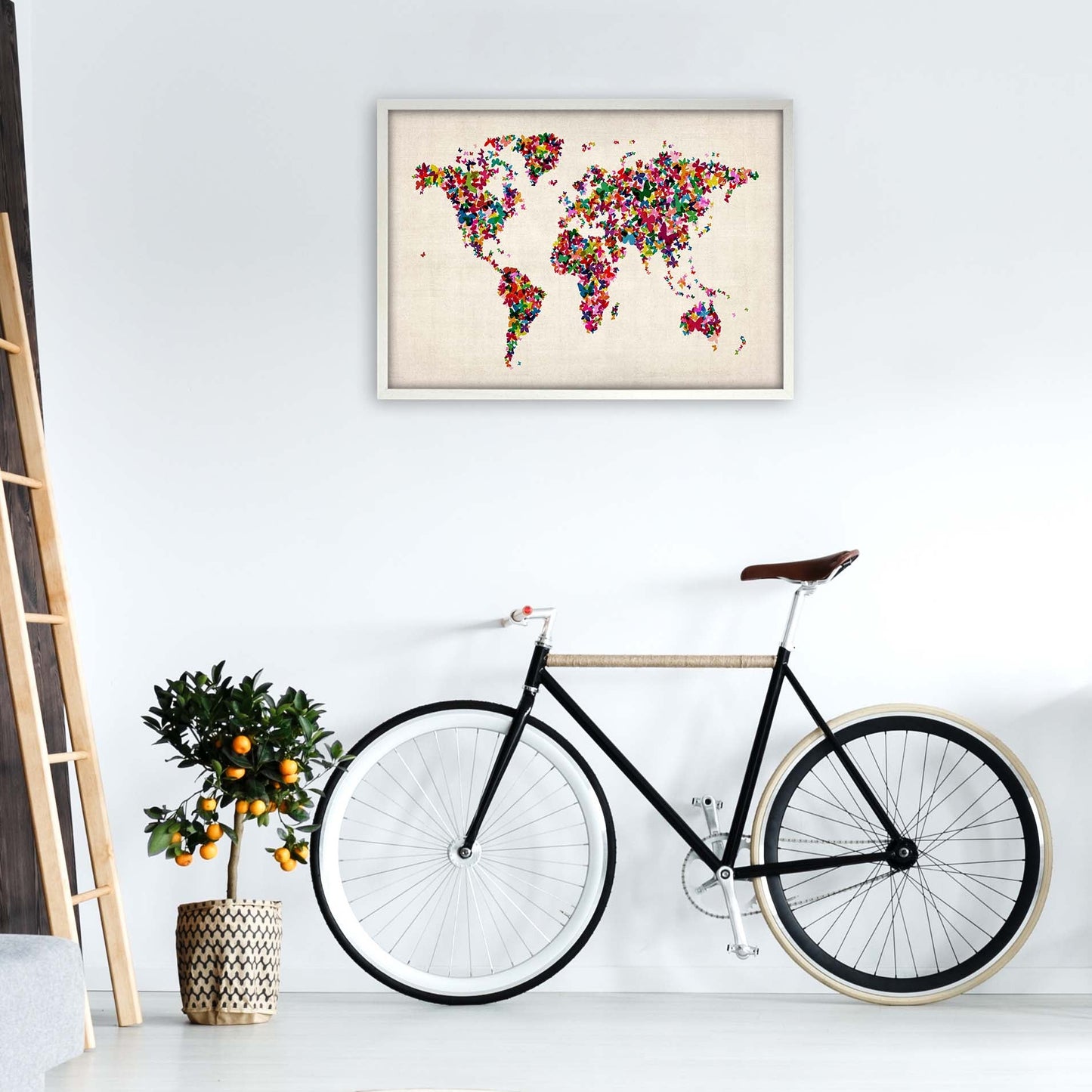 Avelena | Schmetterlingskarte der Welt Kunstdruck