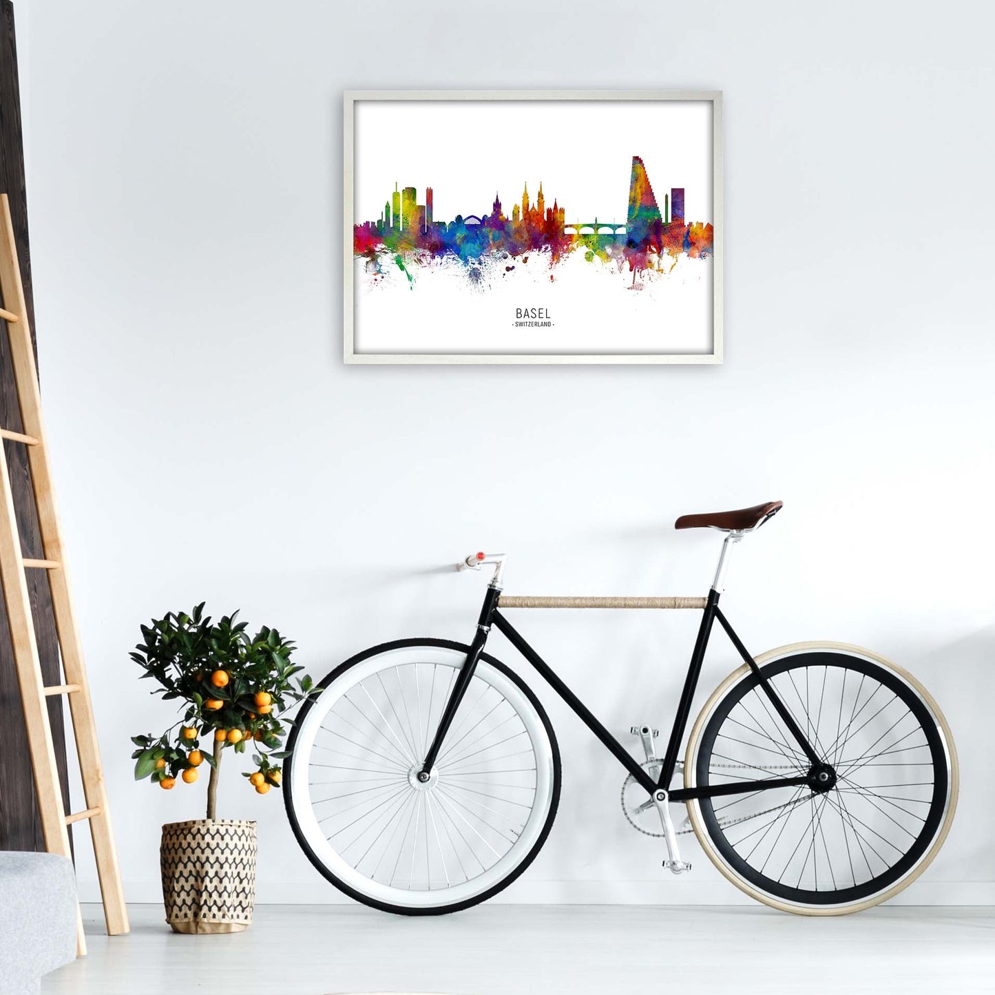 Avelena | Basel Schweiz Skyline Kunstdruck von Michael Tompsett