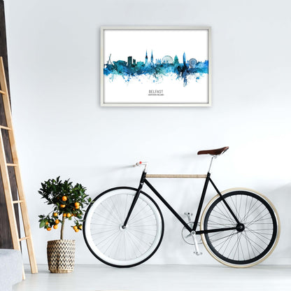 Avelena | Belfast Nordirland Skyline Blau ByName von Michael Tompsett