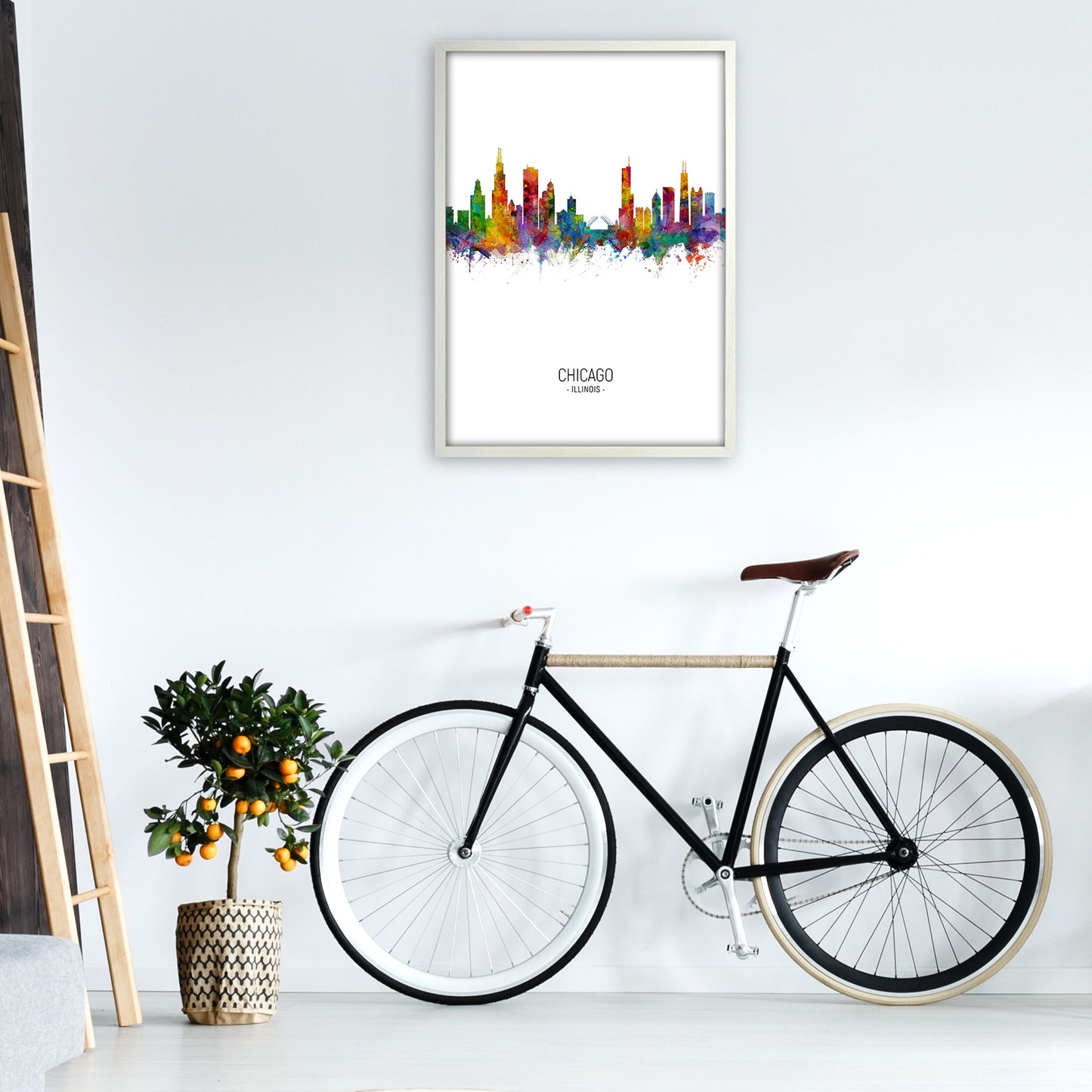 Avelena | Chicago Illinois Skyline Porträt Kunstdruck