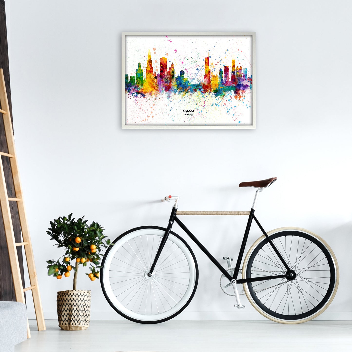 Avelena | Chicago Illinois Skyline Splash Kunst Druck