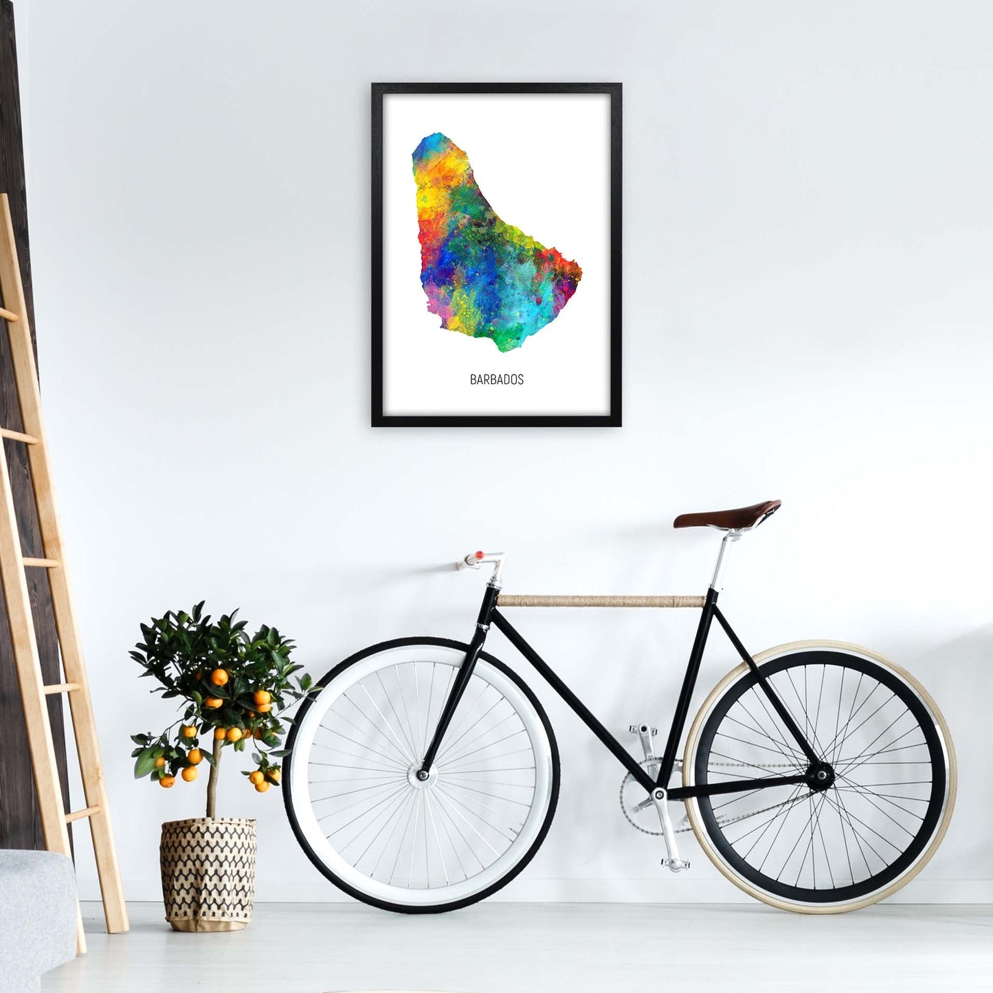 Avelena | Barbados Aquarellkarte Kunstdruck von Michael Tompsett