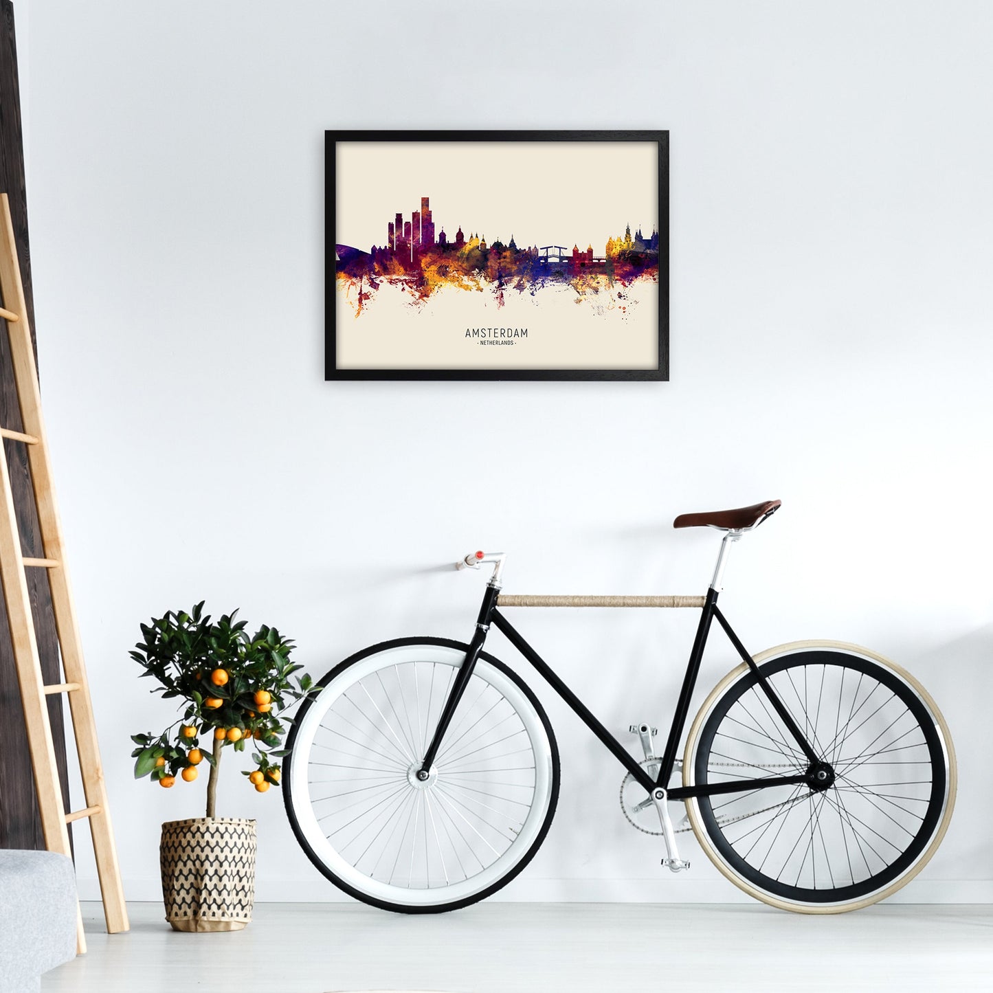 Avelena | Amsterdam Niederlande Skyline Herbst Ortsnamen Kunstdruck