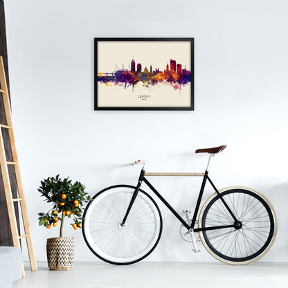 Avelena | Cardiff Wales Skyline Herbst Stadtname Kunstdruck