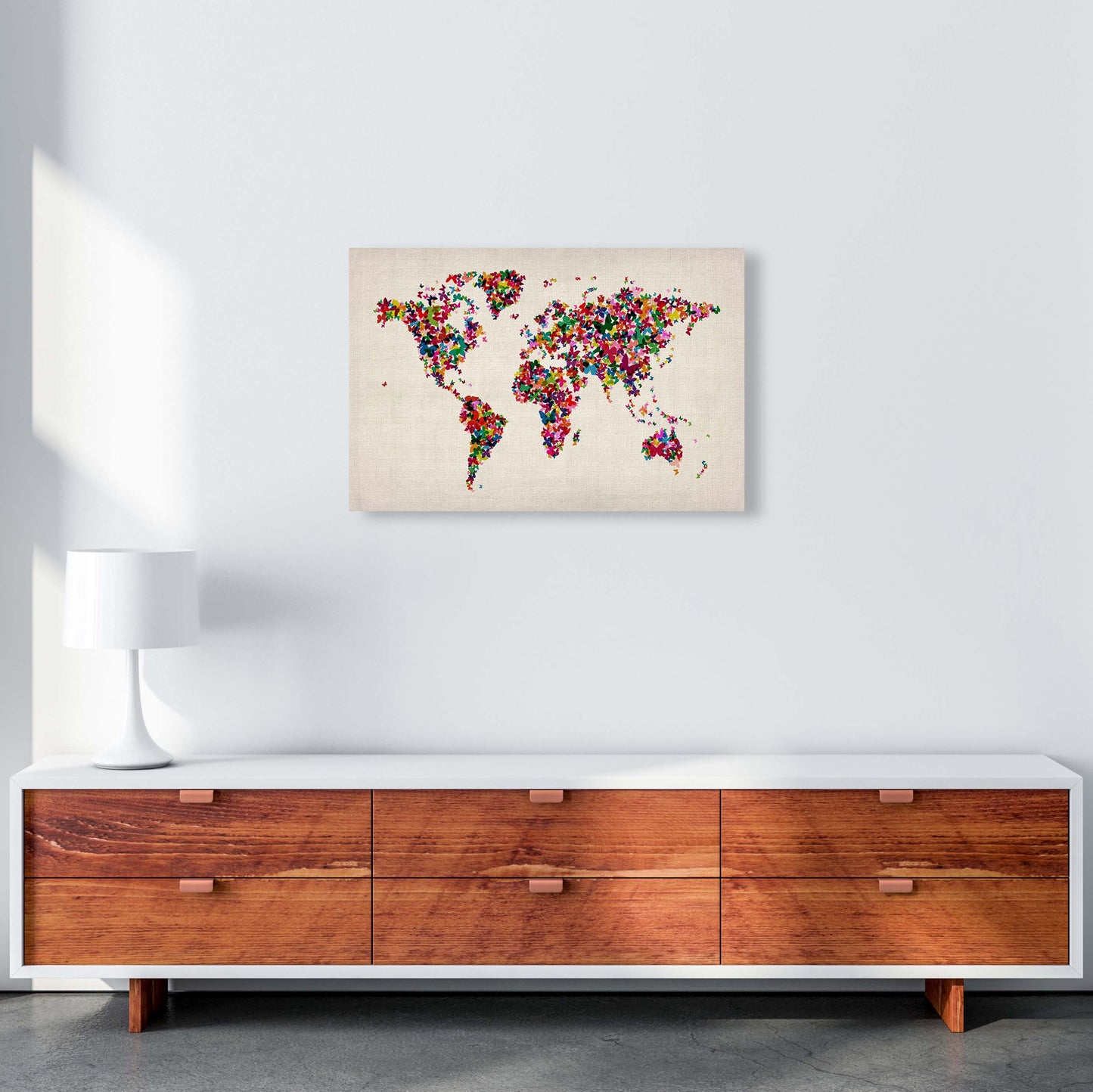 Avelena | Schmetterlingskarte der Welt Kunstdruck
