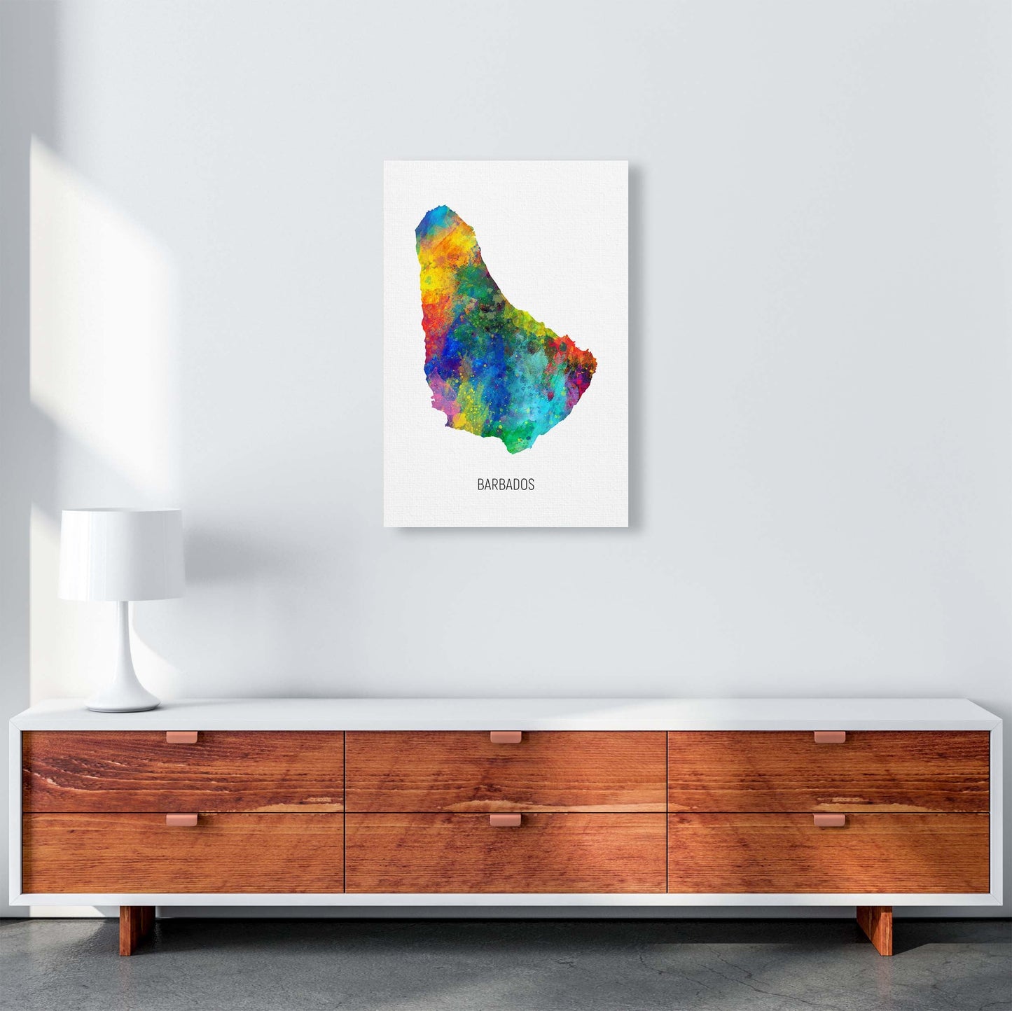 Avelena | Barbados Aquarellkarte Kunstdruck von Michael Tompsett