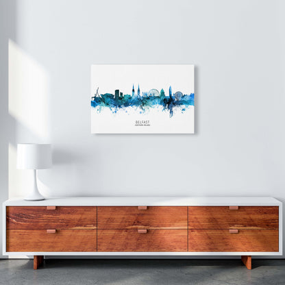 Avelena | Belfast Nordirland Skyline Blau ByName von Michael Tompsett