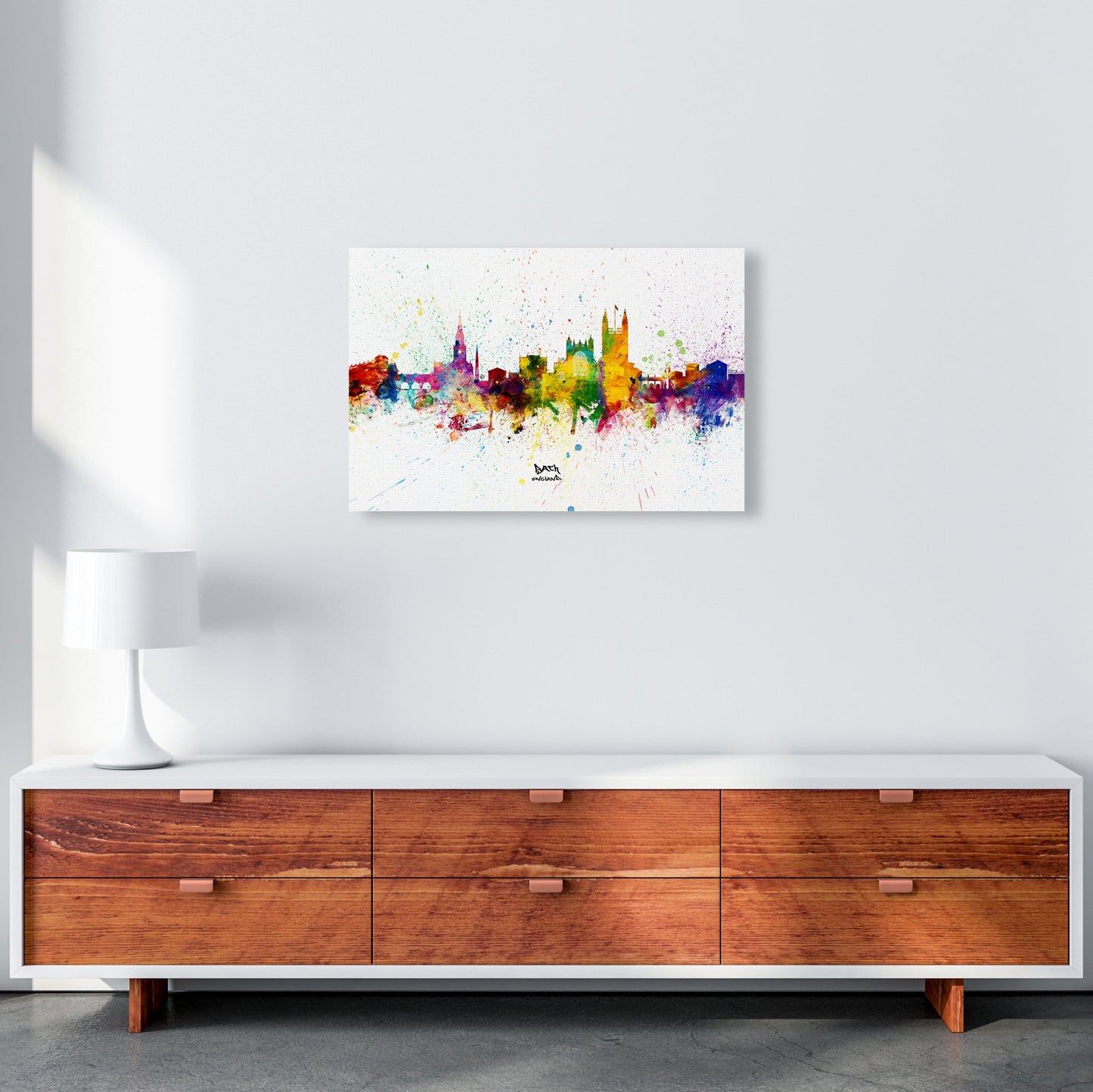 Avelena | Bad England Skyline Splash Kunstdruck von Michael Tompsett