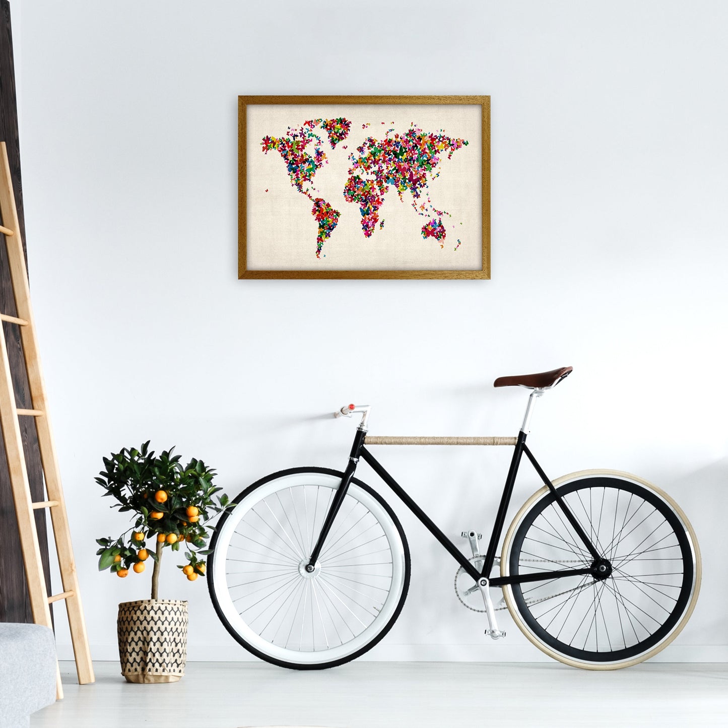 Avelena | Schmetterlingskarte der Welt Kunstdruck
