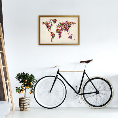 Avelena | Schmetterlingskarte der Welt Kunstdruck