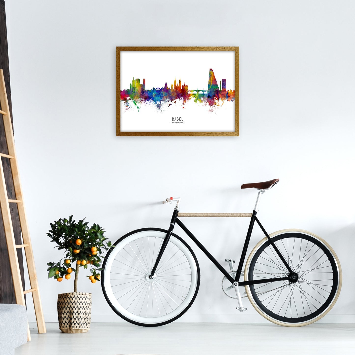 Avelena | Basel Schweiz Skyline Kunstdruck von Michael Tompsett