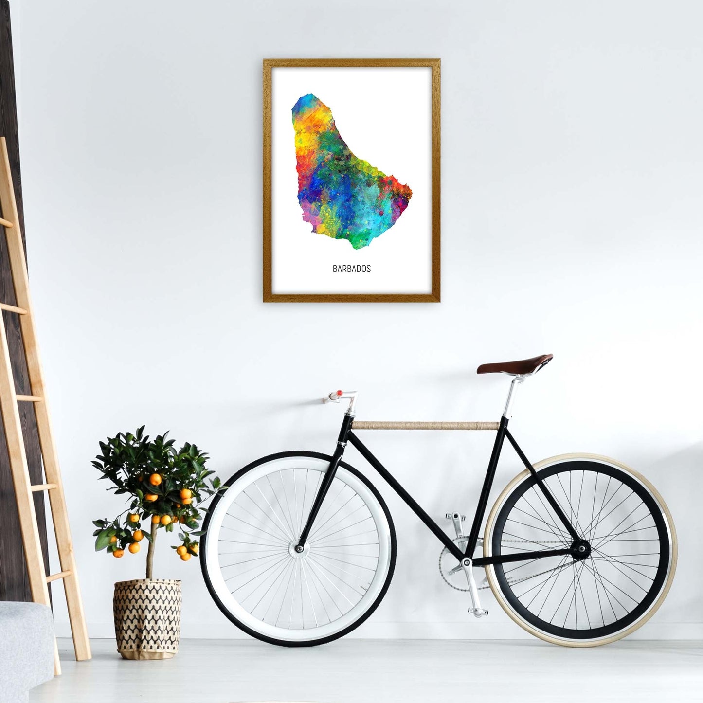 Avelena | Barbados Aquarellkarte Kunstdruck von Michael Tompsett