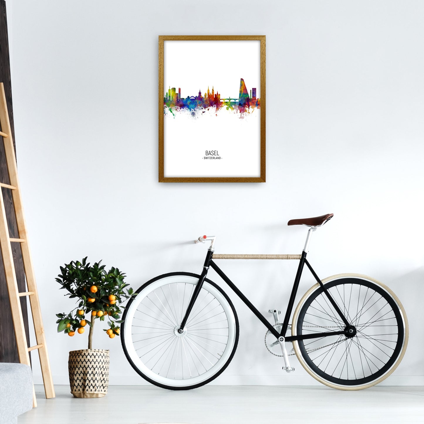 Avelena | Basel Schweiz Skyline Portrait Kunstdruck von Michael Tompsett